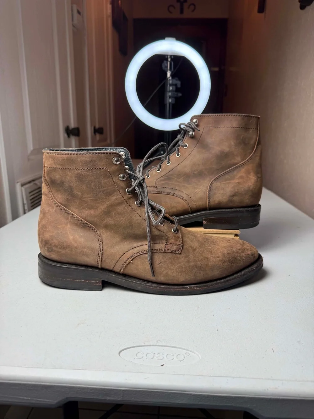 Thursday Boots Mocha President MOCPRES Suede Brown Super Nice Men's Sz 14 damage
